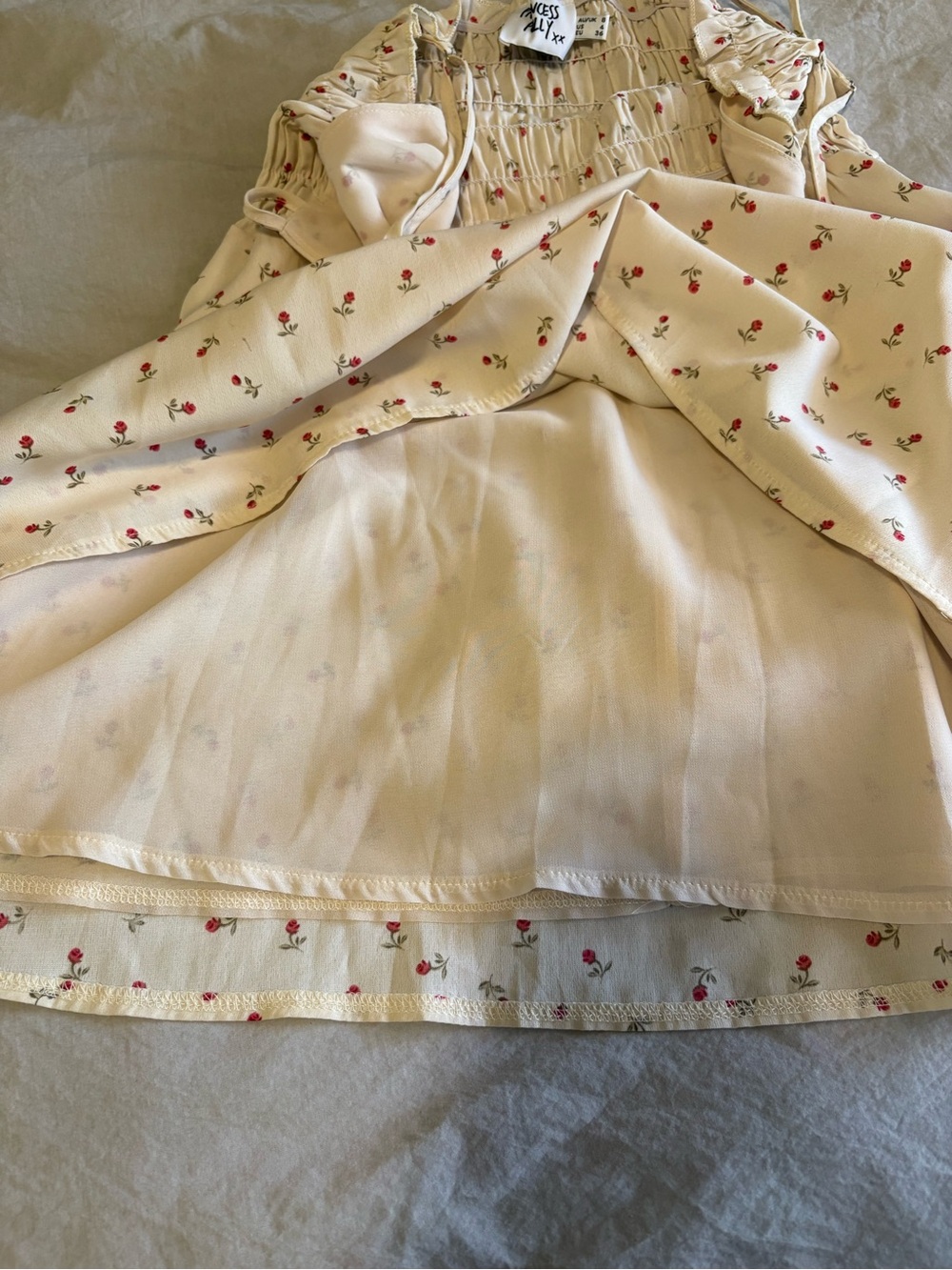 Princess Polly Cream Mini Dress with Red Floral Print - Picture 13 of 15